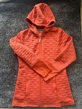 ExOfficio Quilted Hooded Zip-Up Jacket - Rust Orange